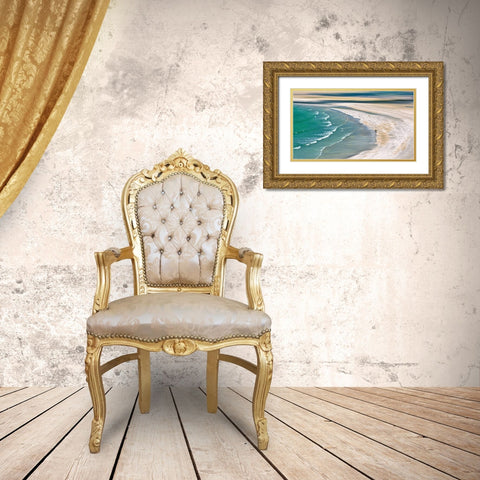 Sea Poetry Gold Ornate Wood Framed Art Print with Double Matting by Voncina, Anuska