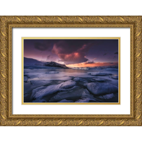 Waiting For The Stars Gold Ornate Wood Framed Art Print with Double Matting by Ruiz Dueso, Jorge