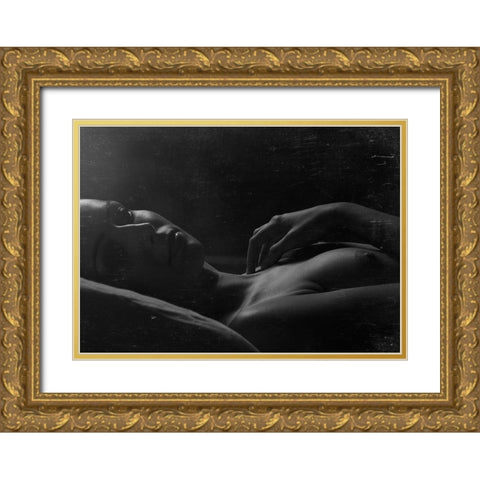 Untitled Gold Ornate Wood Framed Art Print with Double Matting by Kiss, Jozef