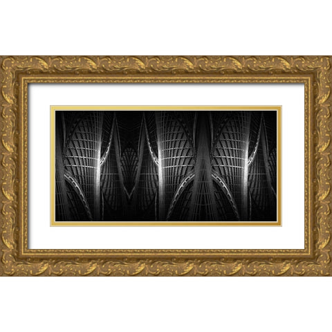 Wood Work. Gold Ornate Wood Framed Art Print with Double Matting by Londal, Leif