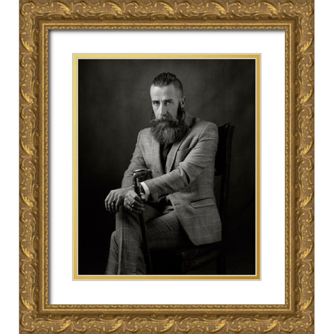 Conor Gold Ornate Wood Framed Art Print with Double Matting by Wilkinson, Hugh