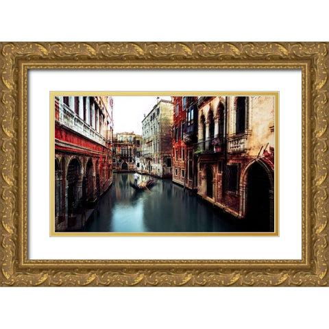 The Gondolier Gold Ornate Wood Framed Art Print with Double Matting by Chiriaco, Carmine