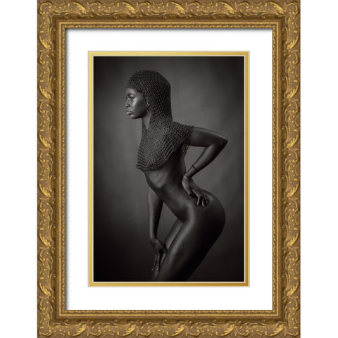 Jess Gold Ornate Wood Framed Art Print with Double Matting by Catchlight Studio