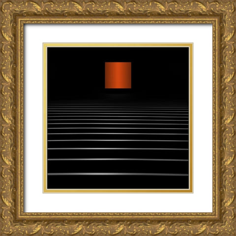 Alta Quadratum Gold Ornate Wood Framed Art Print with Double Matting by Claes, Gilbert