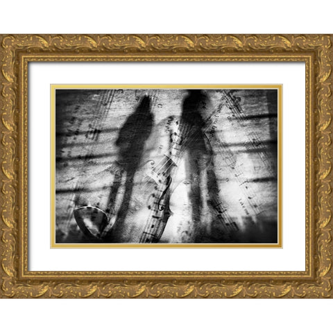 Music In The Air... Gold Ornate Wood Framed Art Print with Double Matting by Tanzer, Ina