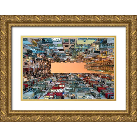 Crowded Spaces Gold Ornate Wood Framed Art Print with Double Matting by Macua, Gerald