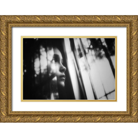 Untitled Gold Ornate Wood Framed Art Print with Double Matting by Ayer, Ali