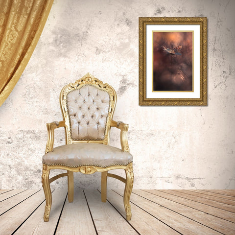 Pyrotechnics Gold Ornate Wood Framed Art Print with Double Matting by Bravin, Fabien