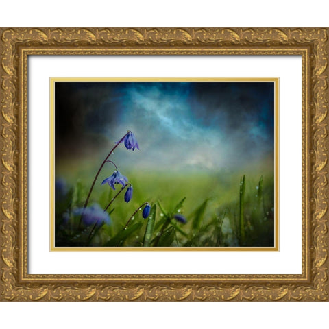 After The Spring Rain Gold Ornate Wood Framed Art Print with Double Matting by Kvarnstrom, Asmund