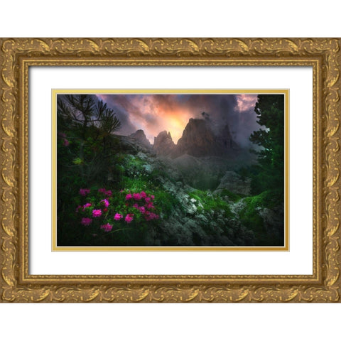 Garden Of Eden #2 Gold Ornate Wood Framed Art Print with Double Matting by Rebustini, Luca