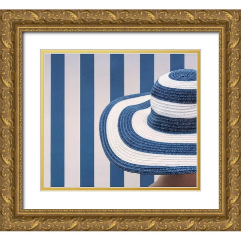 Blue And White Gold Ornate Wood Framed Art Print with Double Matting by Nitzschmann, Burghard