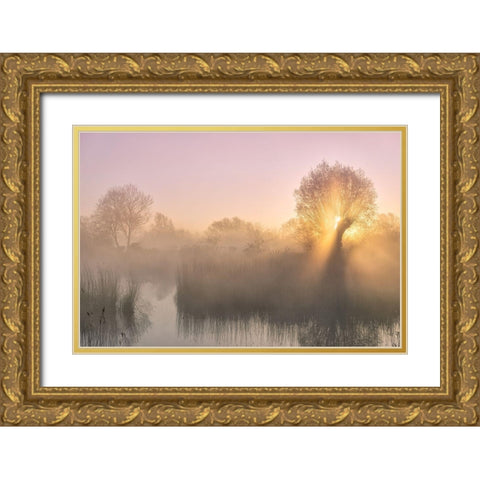 Silence Gold Ornate Wood Framed Art Print with Double Matting by Borggreve, Ellen