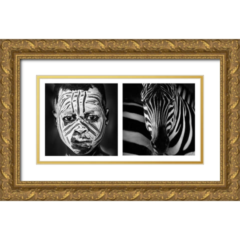 Mimetic Gold Ornate Wood Framed Art Print with Double Matting by Beut, Jose