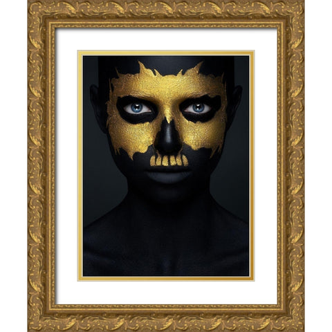 Gold Of The Dead. Gold Ornate Wood Framed Art Print with Double Matting by Malikov, Alex