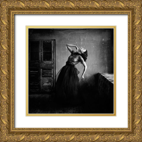 Olya Gold Ornate Wood Framed Art Print with Double Matting by Darzi, Mike