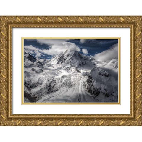 Glacial Gold Ornate Wood Framed Art Print with Double Matting by Gamito, Clara