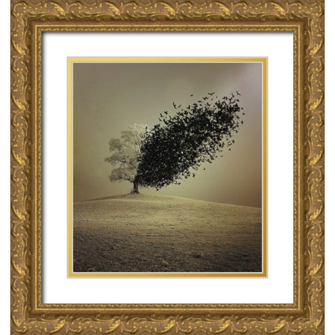 Last Hope Gold Ornate Wood Framed Art Print with Double Matting by Badrnia, Radin