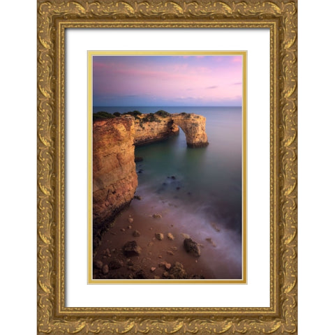 Praia Da Estaquinha Gold Ornate Wood Framed Art Print with Double Matting by Delgado Alados, Sara