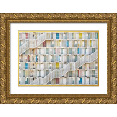 Colorful Apartment Gold Ornate Wood Framed Art Print with Double Matting by Iwata, Satoshi
