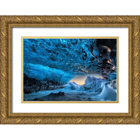 Crystal Cave Gold Ornate Wood Framed Art Print with Double Matting by Kort, Bragi