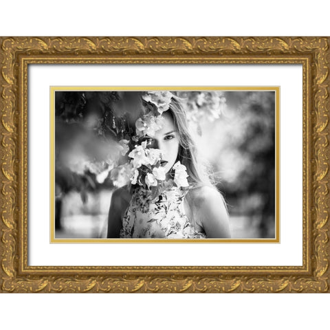 Line Of Sight Gold Ornate Wood Framed Art Print with Double Matting by Matsunaga, Toru