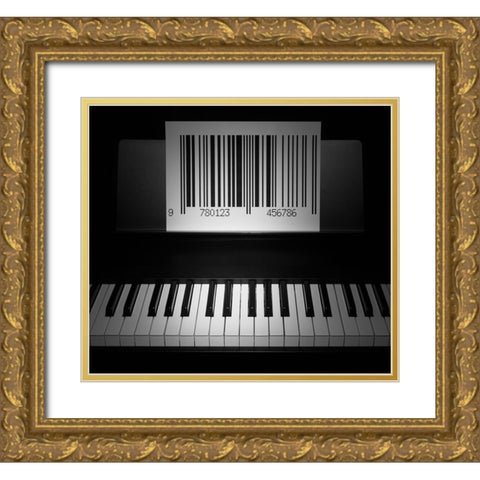 Play The Piano Gold Ornate Wood Framed Art Print with Double Matting by De Kogel, Wieteke