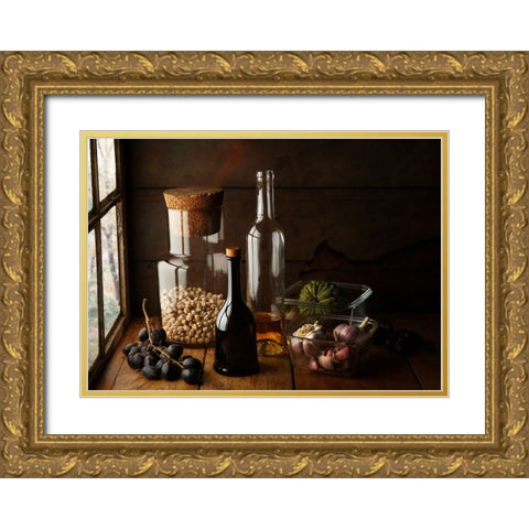 Still Life With Chickpea Gold Ornate Wood Framed Art Print with Double Matting by Laercio, Luiz