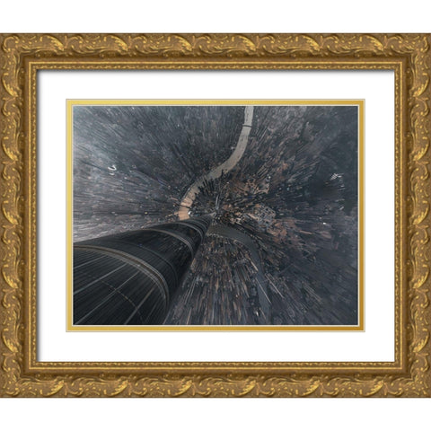 Dive Into The Matrix Gold Ornate Wood Framed Art Print with Double Matting by Huang, Stan