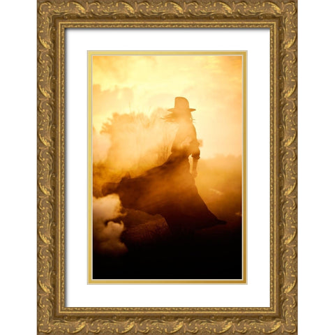 Solitude Gold Ornate Wood Framed Art Print with Double Matting by Dan, Bez
