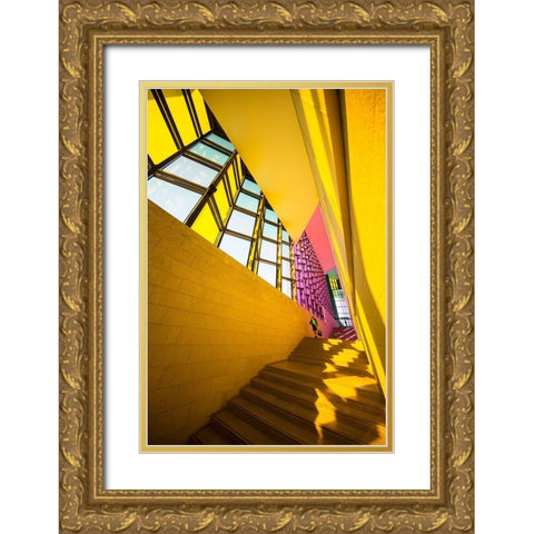 Light Gold Ornate Wood Framed Art Print with Double Matting by P Neto, Filipe