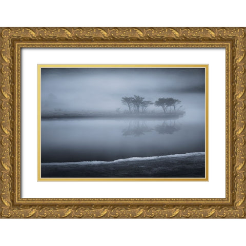 Untitled Gold Ornate Wood Framed Art Print with Double Matting by Nagase, Shota