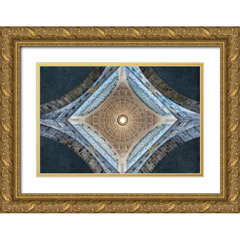 Center Point Gold Ornate Wood Framed Art Print with Double Matting by Van Son, Greetje