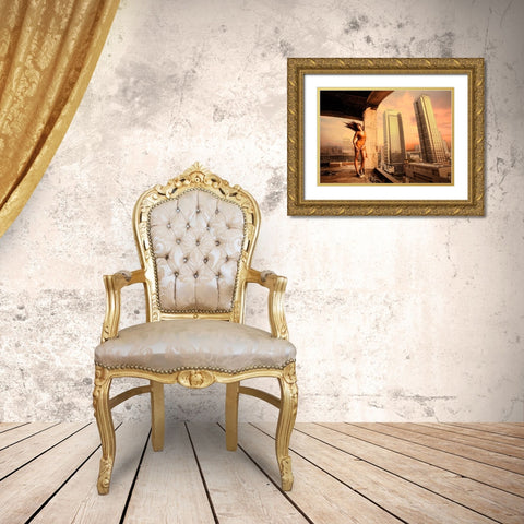 From The 16Th Floor Gold Ornate Wood Framed Art Print with Double Matting by Kisworo, Sebastian