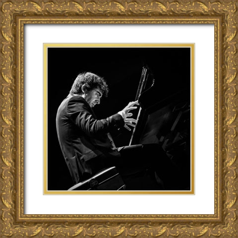 The Pianist Gold Ornate Wood Framed Art Print with Double Matting by luisfer