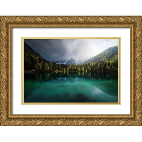 Menta. Gold Ornate Wood Framed Art Print with Double Matting by Pablo De, Juan