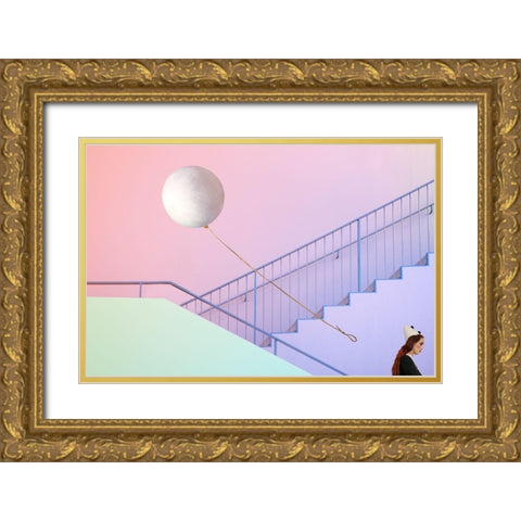 Clownville Iv Gold Ornate Wood Framed Art Print with Double Matting by Von Diepenbroek, Christine