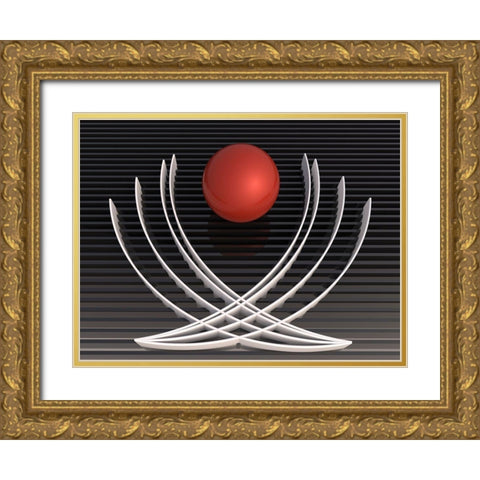 Lotus Gold Ornate Wood Framed Art Print with Double Matting by Bunjamin, Antonyus