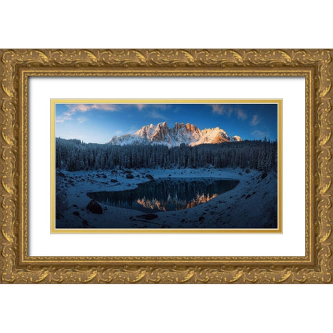 The First Morning 3. Gold Ornate Wood Framed Art Print with Double Matting by Pablo De, Juan