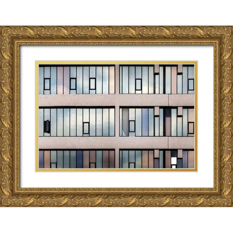 Windows Ii Gold Ornate Wood Framed Art Print with Double Matting by Arro
