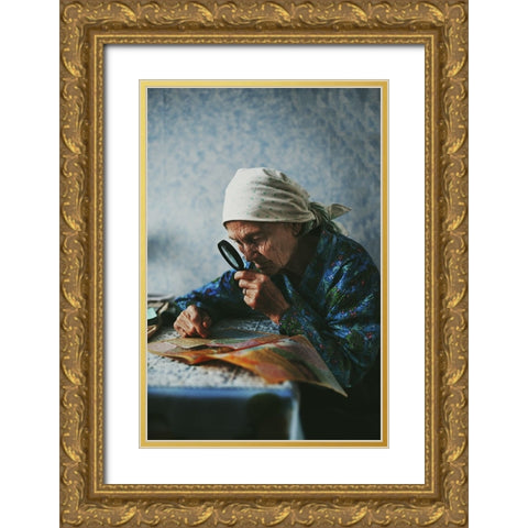 Grandmother Gold Ornate Wood Framed Art Print with Double Matting by Zhukova, Natalia