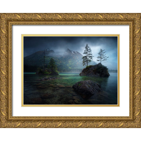 Hinterisland 2. Gold Ornate Wood Framed Art Print with Double Matting by Pablo De, Juan