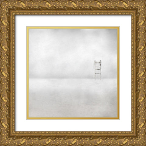 The Social Ladder Gold Ornate Wood Framed Art Print with Double Matting by Claes, Gilbert