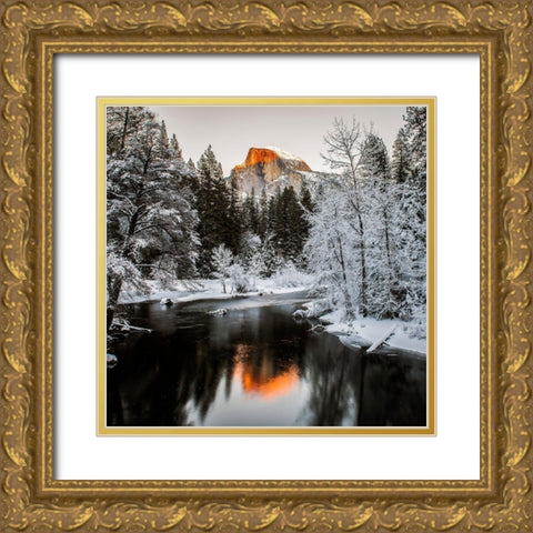 The Last Sunshine Gold Ornate Wood Framed Art Print with Double Matting by H Yang, David