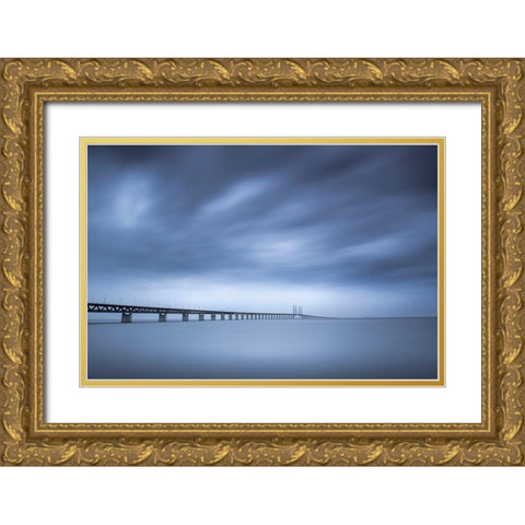 The Bridge Gold Ornate Wood Framed Art Print with Double Matting by Christensen, Andreas