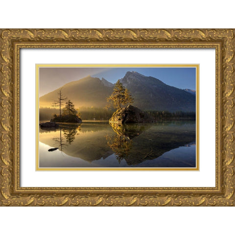 Golden Morning Gold Ornate Wood Framed Art Print with Double Matting by Keller