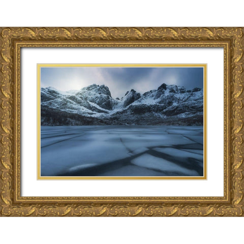 Ice Craking Gold Ornate Wood Framed Art Print with Double Matting by Martin Castan, David