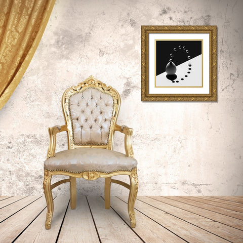 Arch Drops Egg Gold Ornate Wood Framed Art Print with Double Matting by Bunjamin, Antonyus