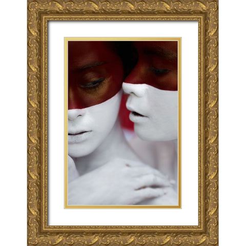 Independence Day Indonesia Gold Ornate Wood Framed Art Print with Double Matting by Ichsan
