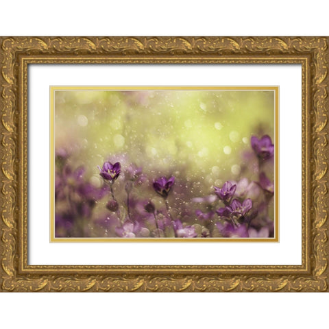Purple Dream Gold Ornate Wood Framed Art Print with Double Matting by Devos, Delphine