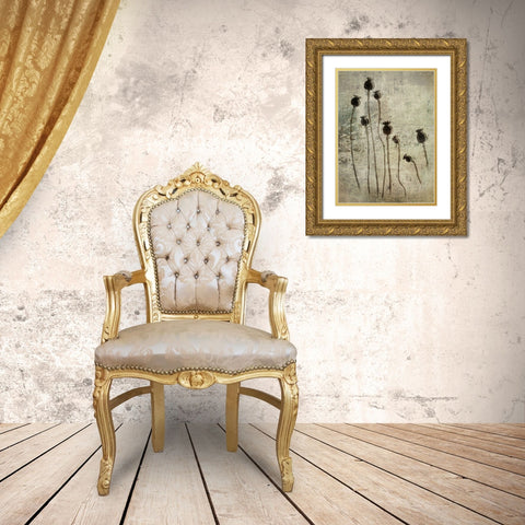 Poppy Seedlings Gold Ornate Wood Framed Art Print with Double Matting by Talen, Nel